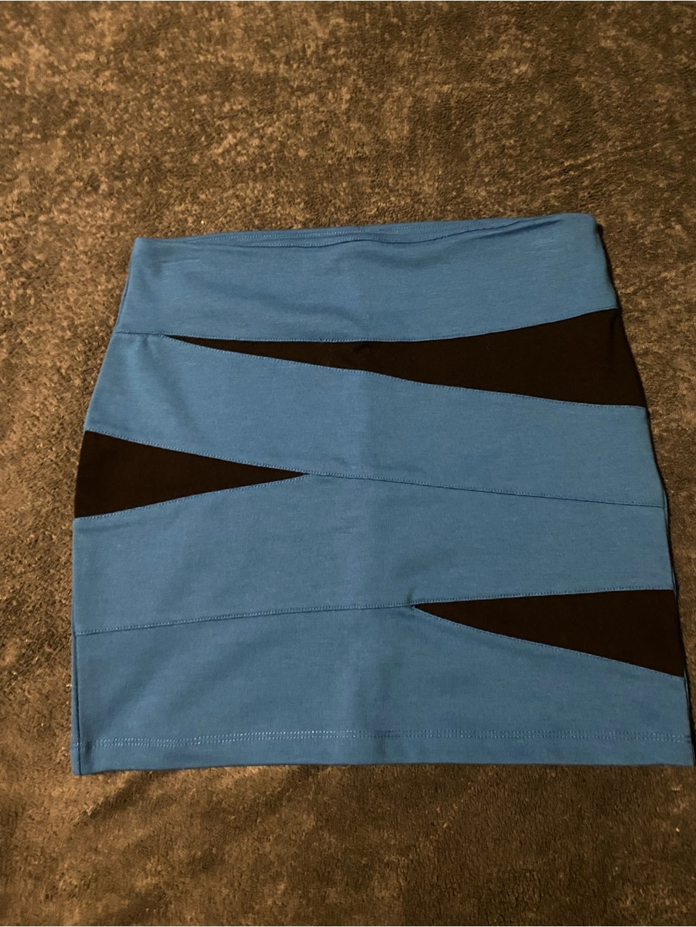 Blue & Black Striped Mini Skirt - Women
